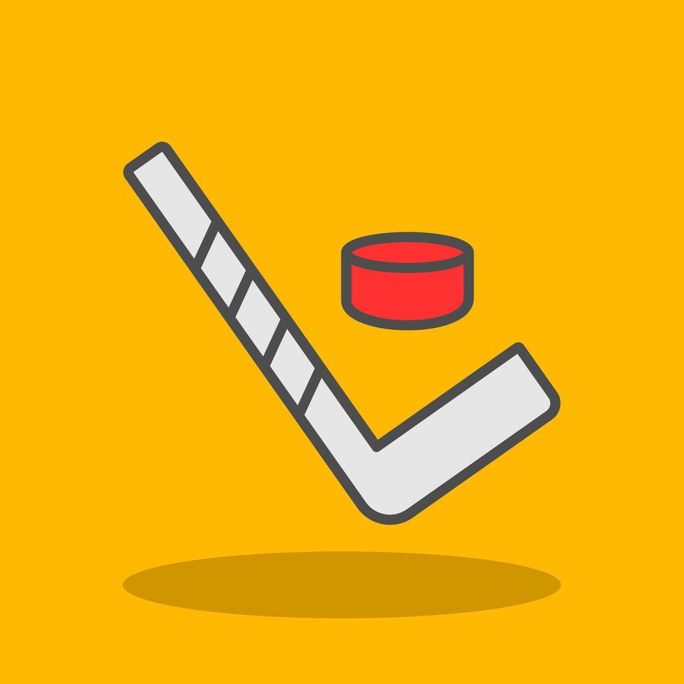 Hockey Filled Shadow Icon vector