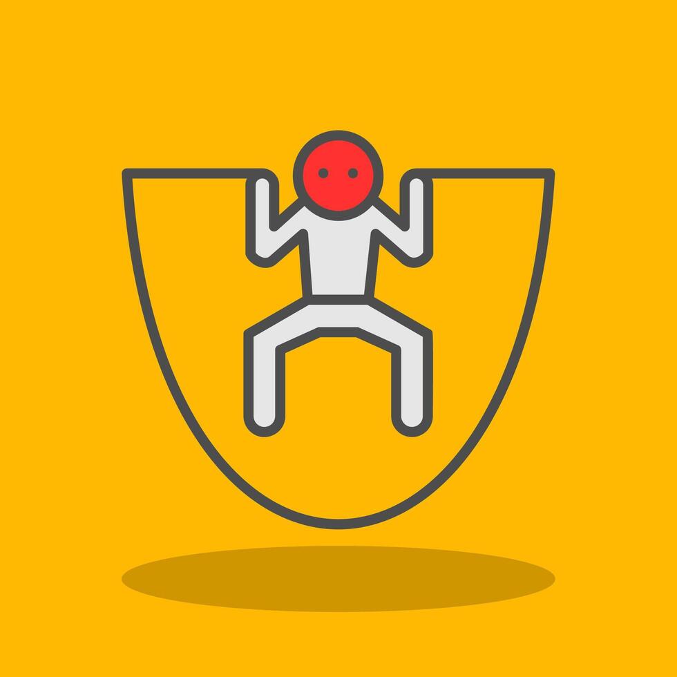 Skipping Filled Shadow Icon vector