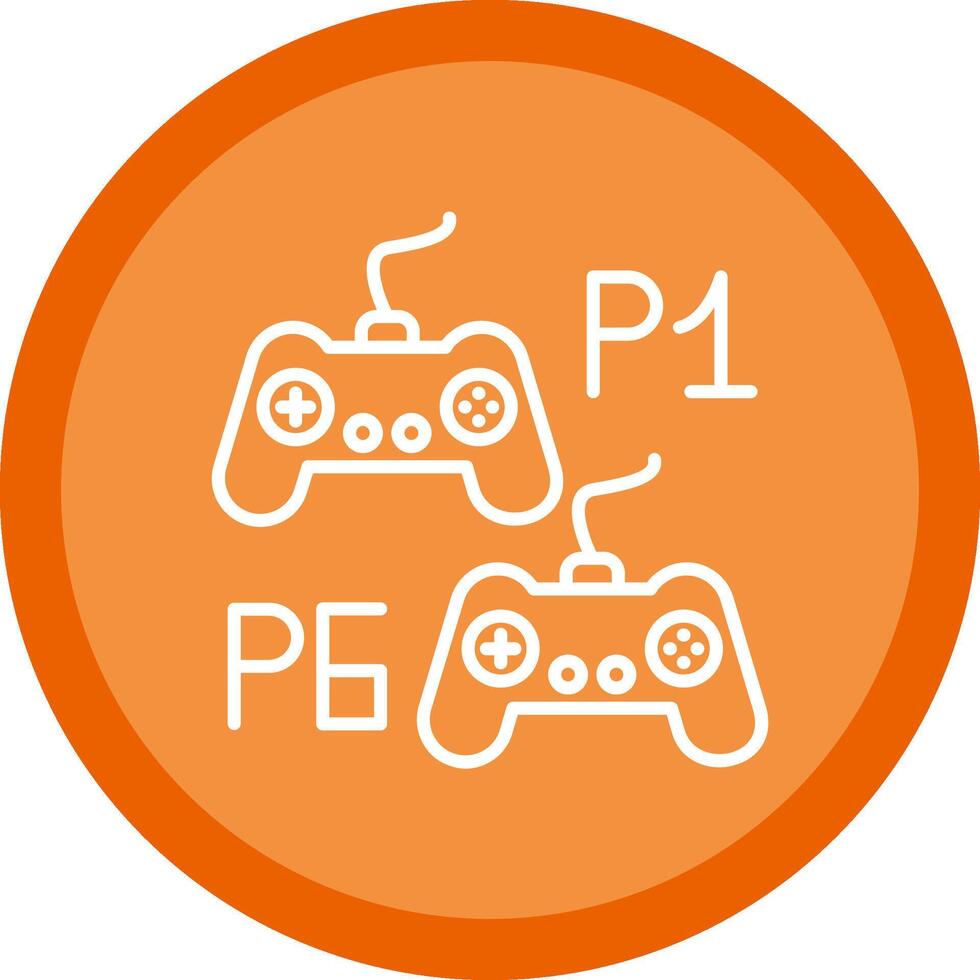 Player Versus Player Line Multi Circle Icon vector