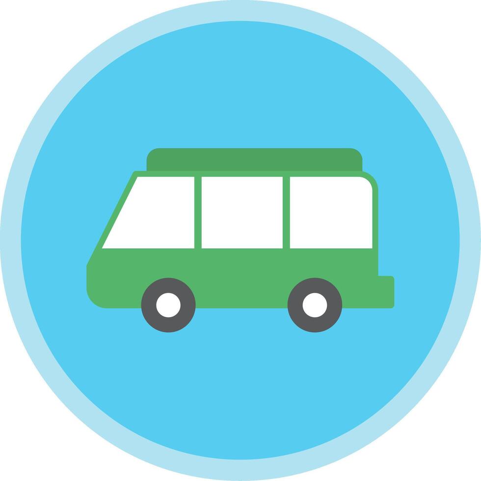 Minibus Flat Multi Circle Icon vector