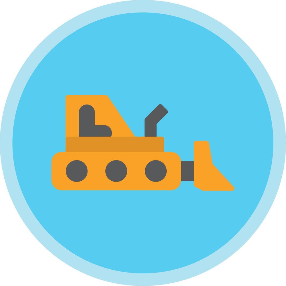 Bulldozer Flat Multi Circle Icon vector