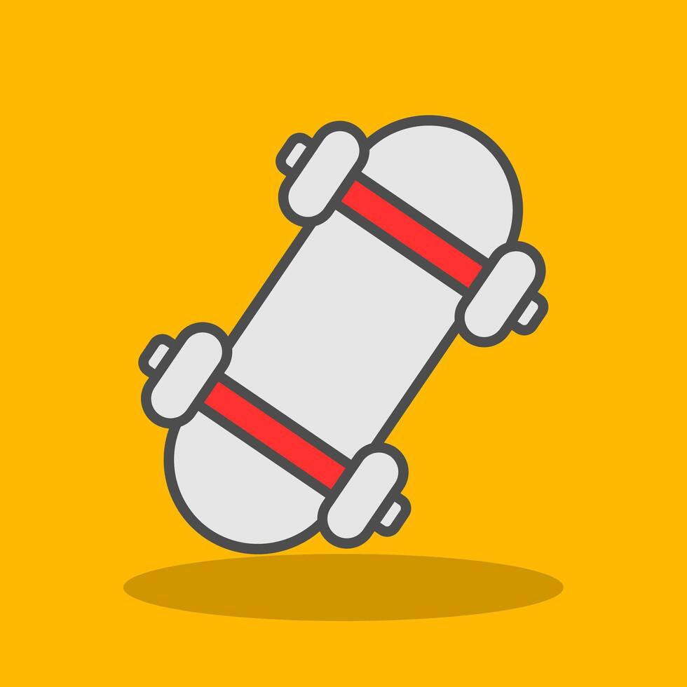 Skateboard Filled Shadow Icon vector