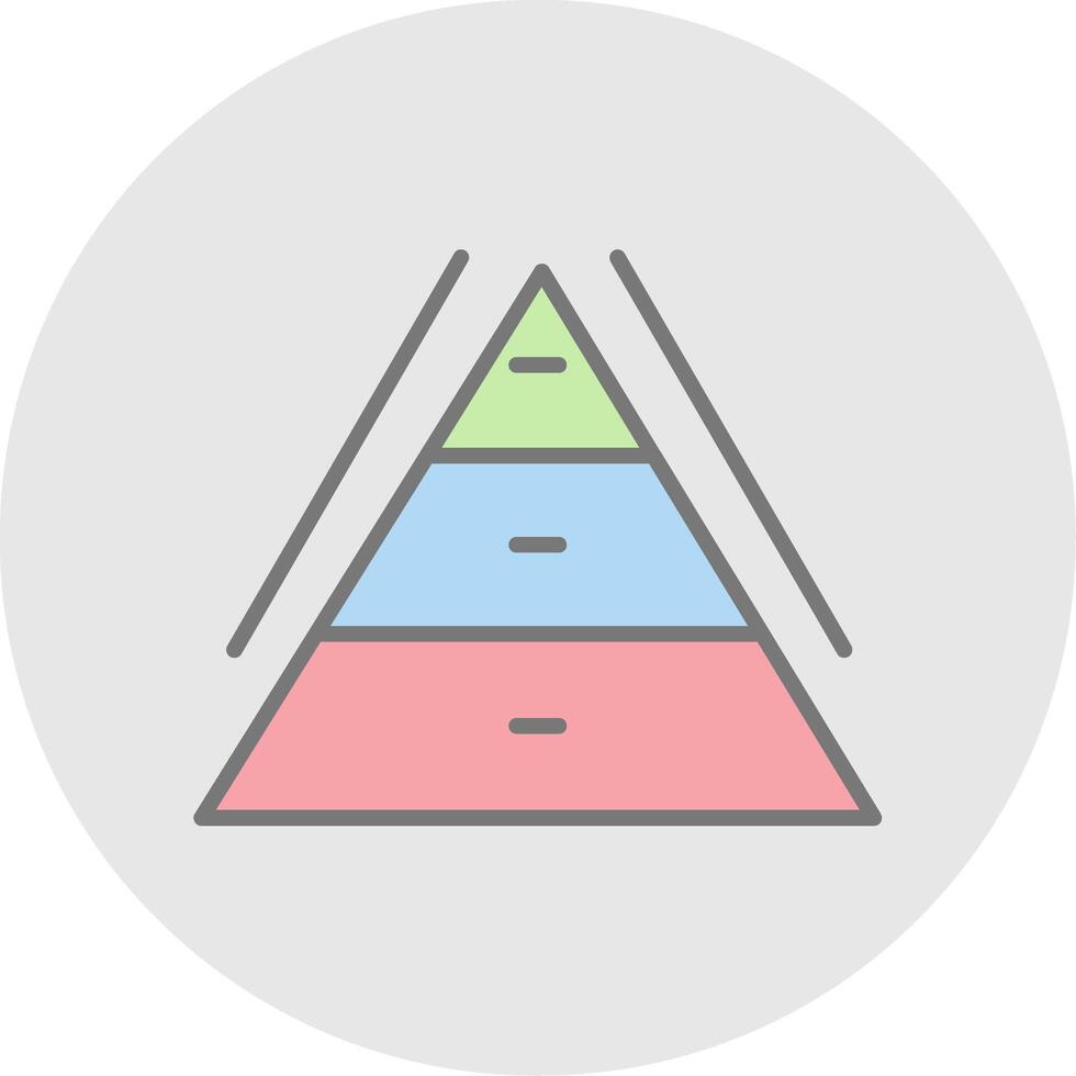 Pyramid Chart Line Filled Light Icon vector