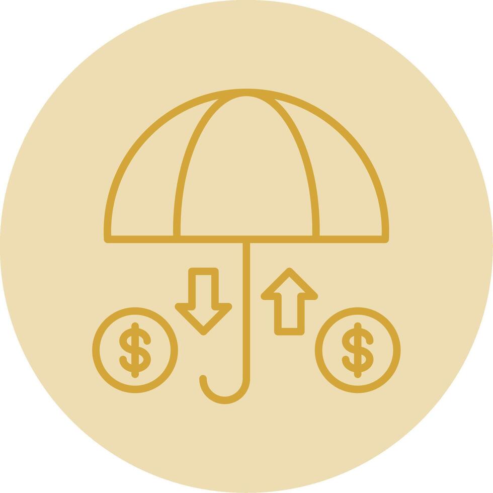 Insurance Line Yellow Circle Icon vector
