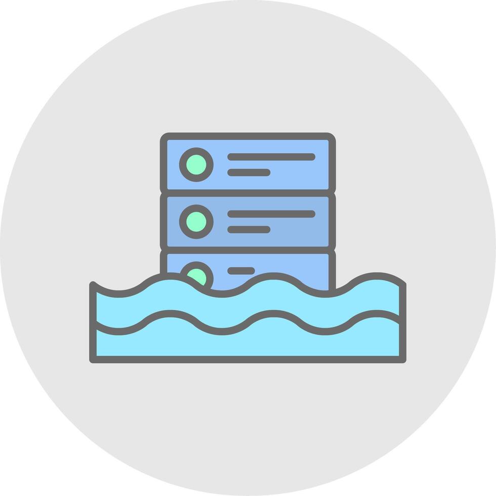 Data Lake Line Filled Light Icon vector