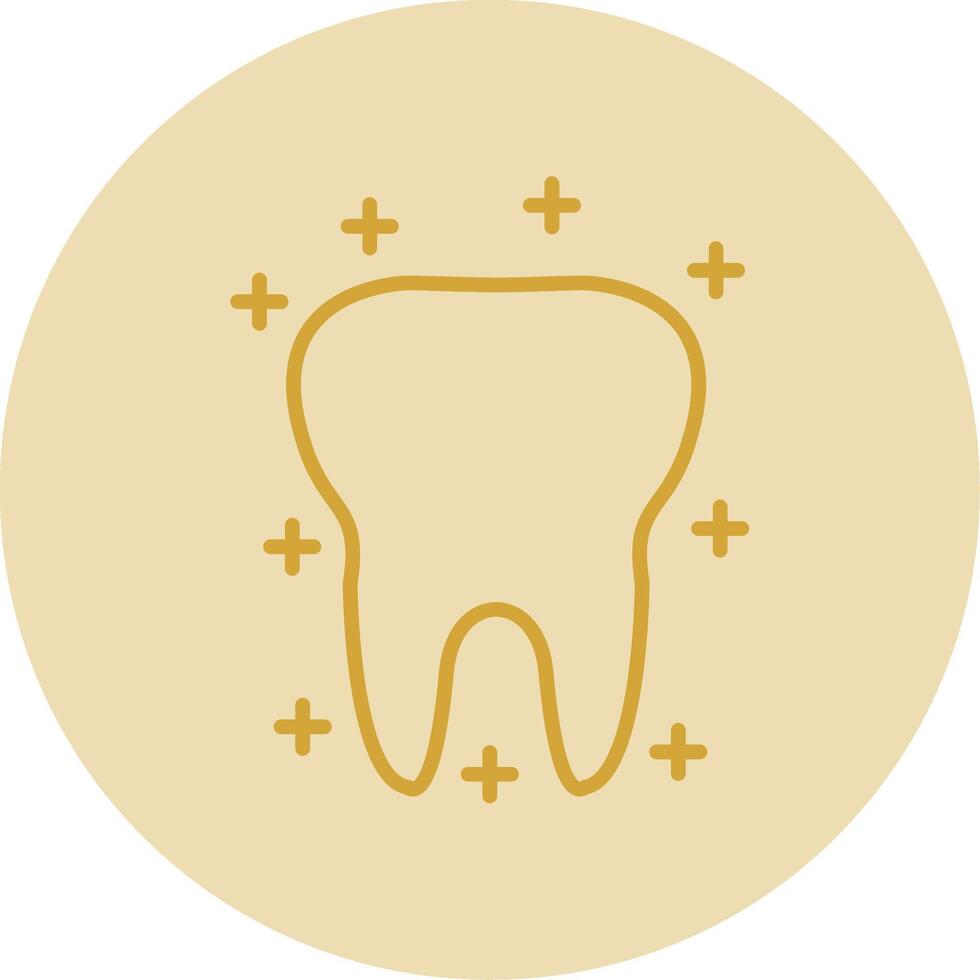 Tooth Line Yellow Circle Icon vector