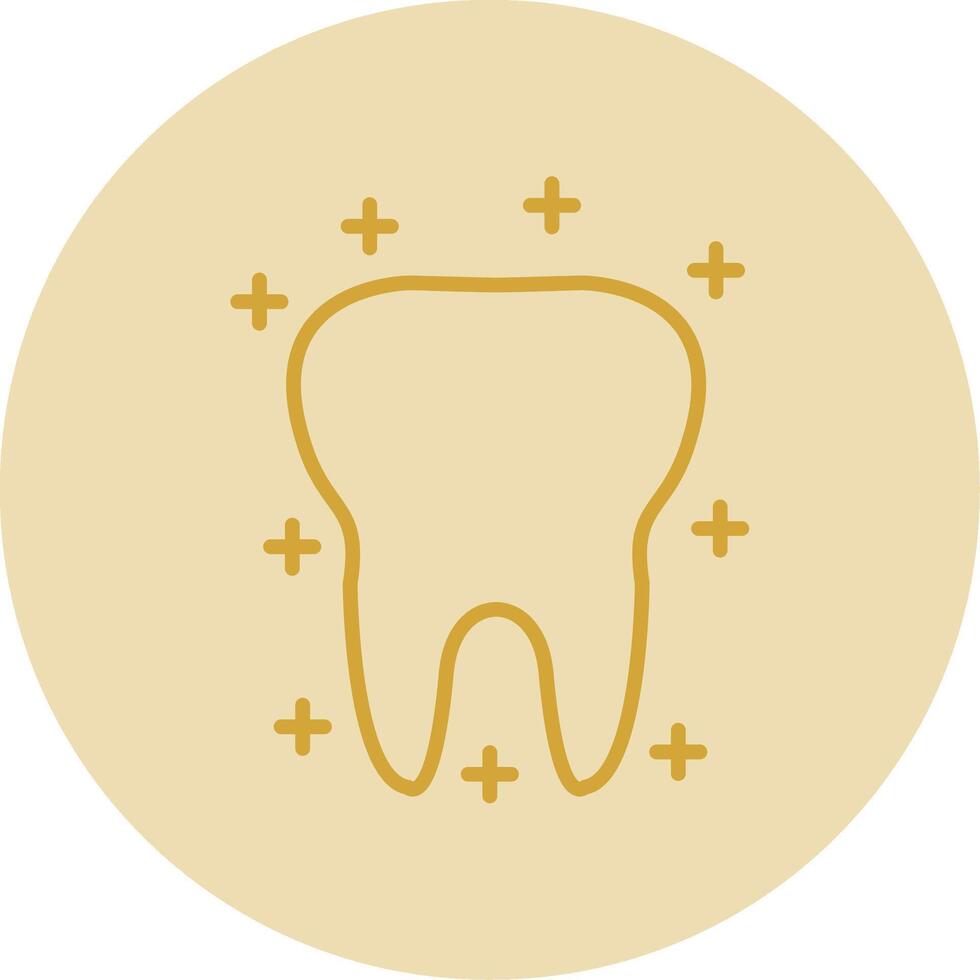 Tooth Line Yellow Circle Icon vector