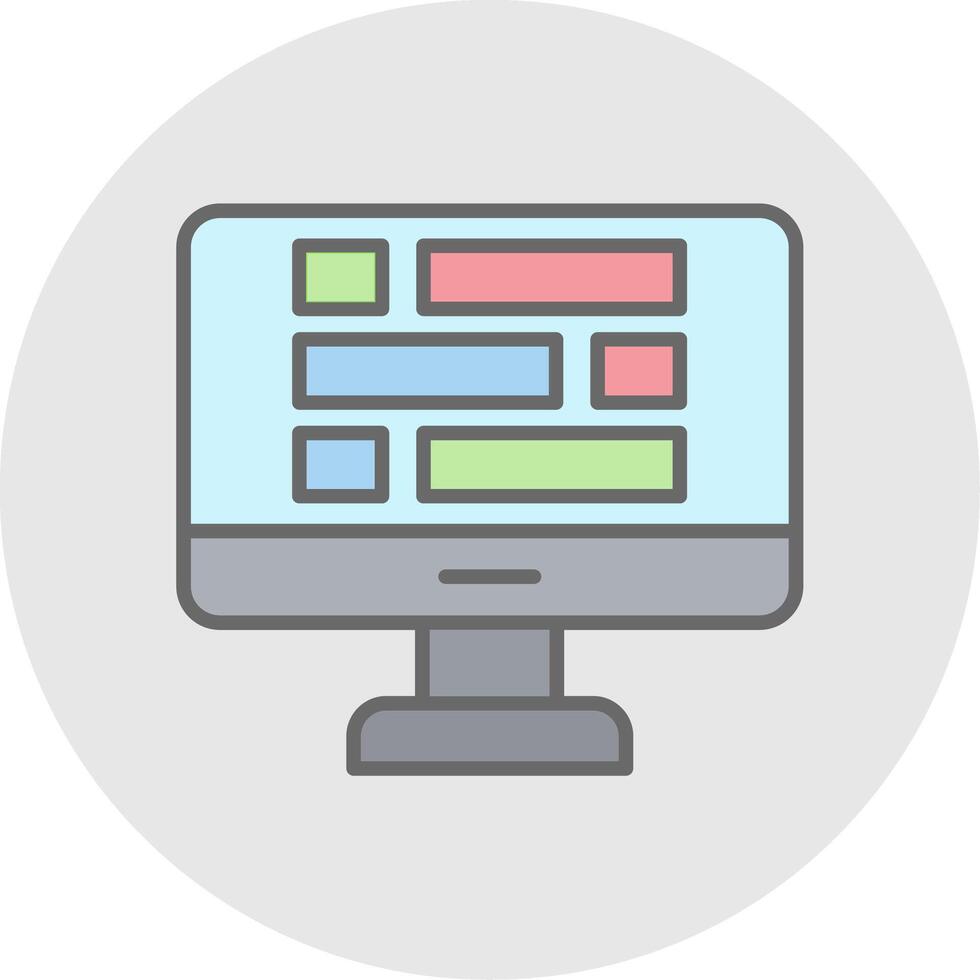 Dashboard Line Filled Light Icon vector