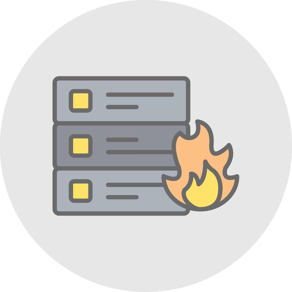 Flame Line Filled Light Icon vector