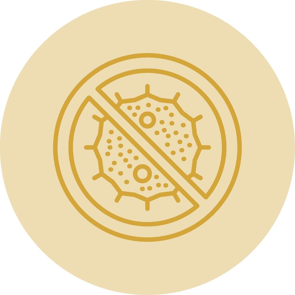 Bacteria Line Yellow Circle Icon vector