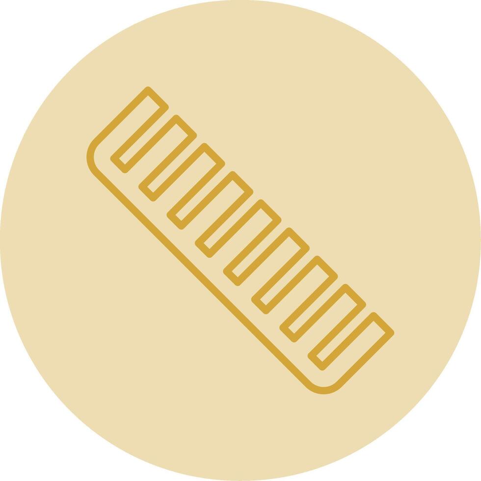 Comb Line Yellow Circle Icon vector