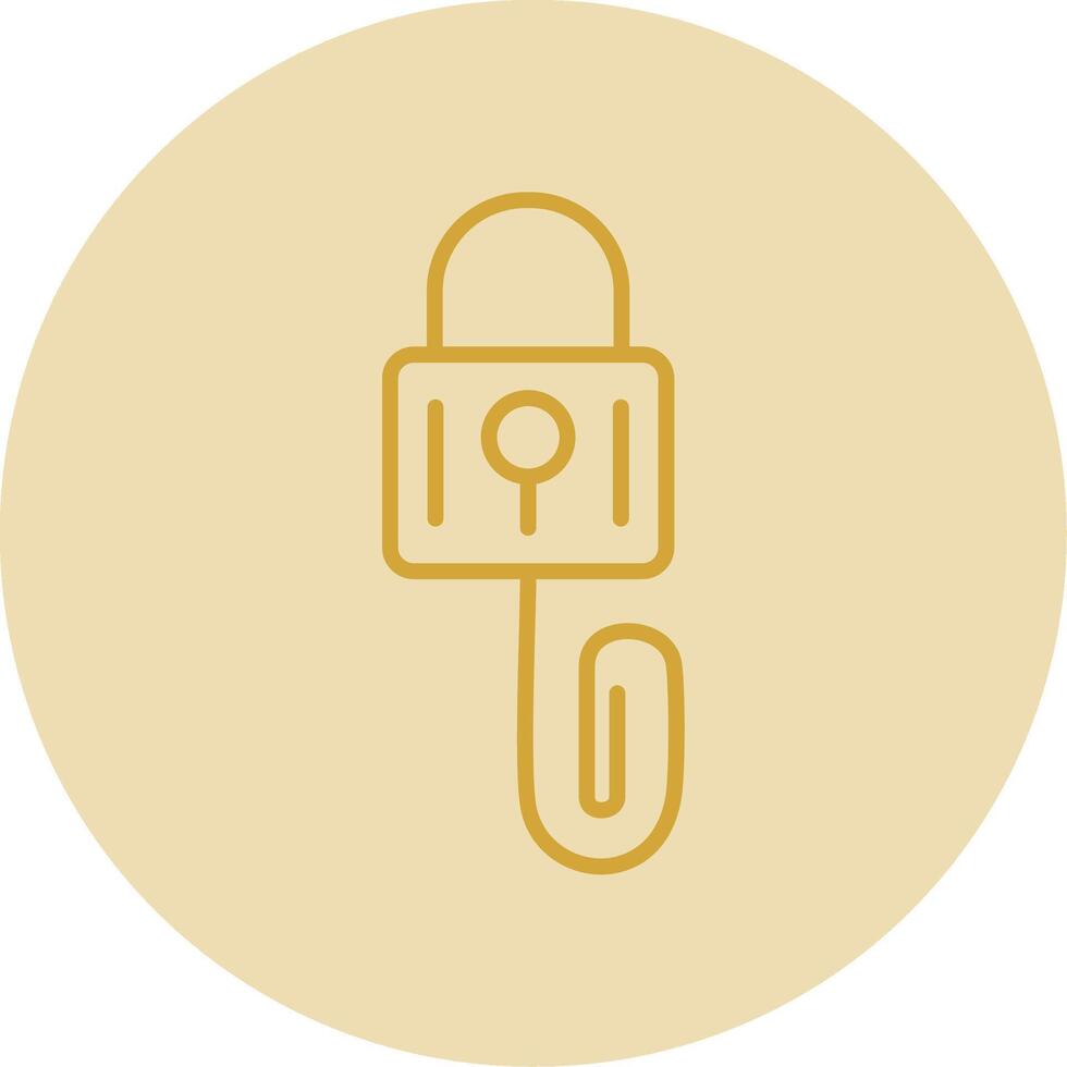 Picklock Line Yellow Circle Icon vector
