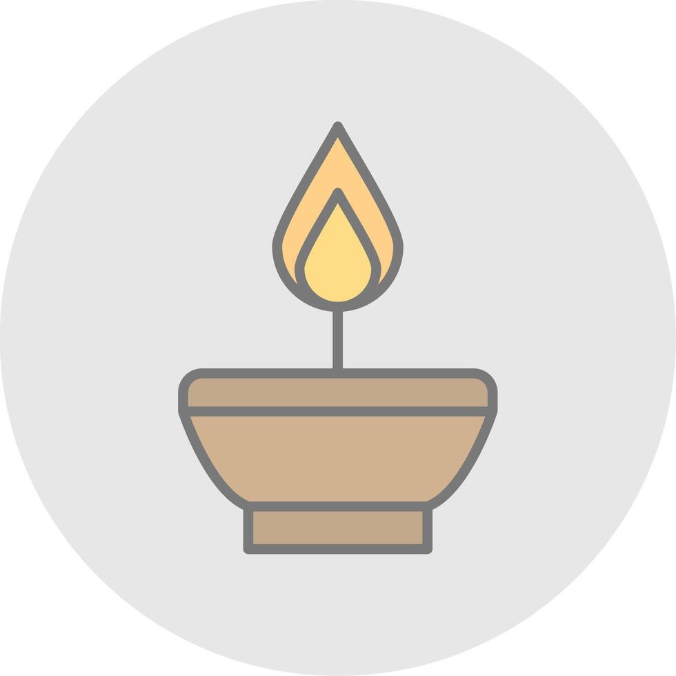 Oil Lamp Line Filled Light Icon vector