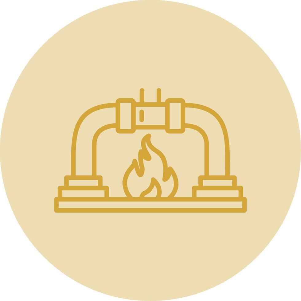 Gas PipeLine Yellow Circle Line Yellow Circle Icon vector