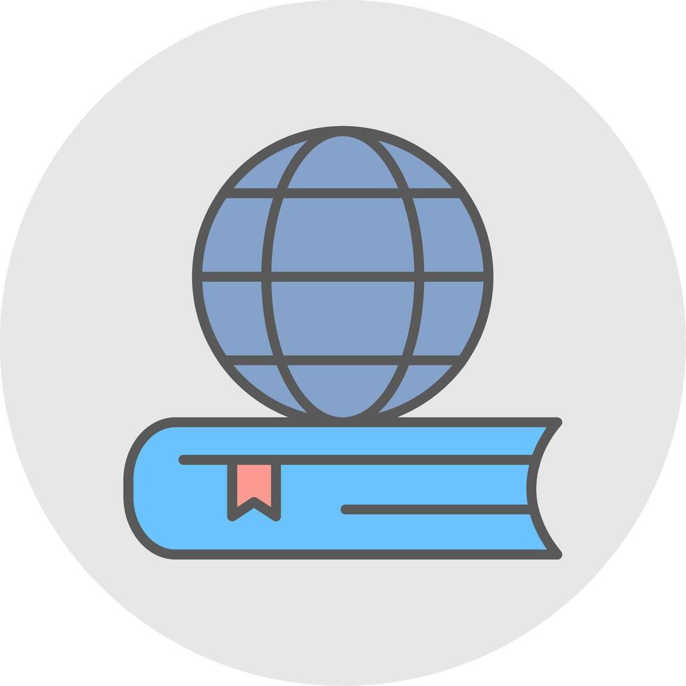 Global Education Line Filled Light Icon vector