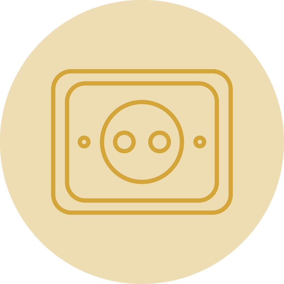 Socket Line Yellow Circle Icon vector
