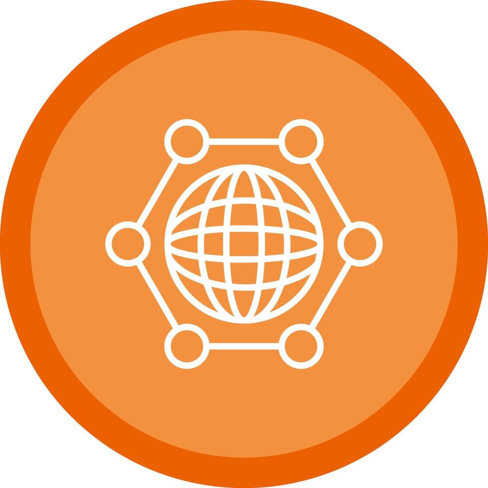 Global Snchronzation Line Multi Circle Icon vector