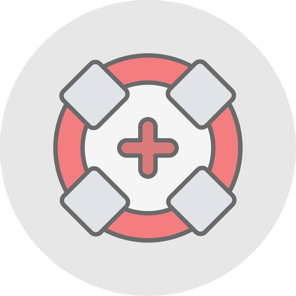 Life Guard Line Filled Light Icon vector