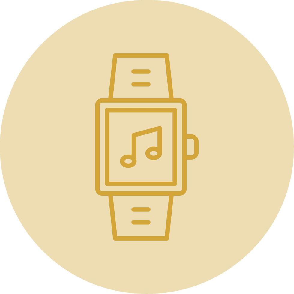 reloj inteligente línea amarillo circulo icono vector