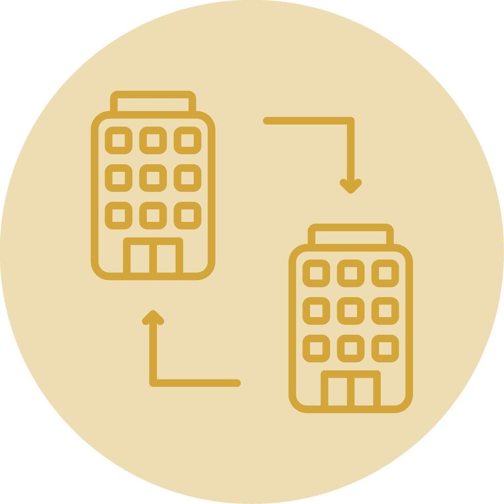 B2b Line Yellow Circle Icon vector