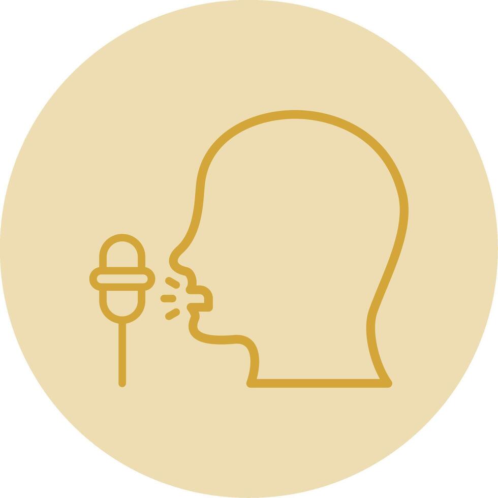 Recording Line Yellow Circle Icon vector