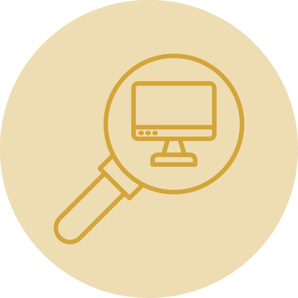 Audit Line Yellow Circle Icon vector