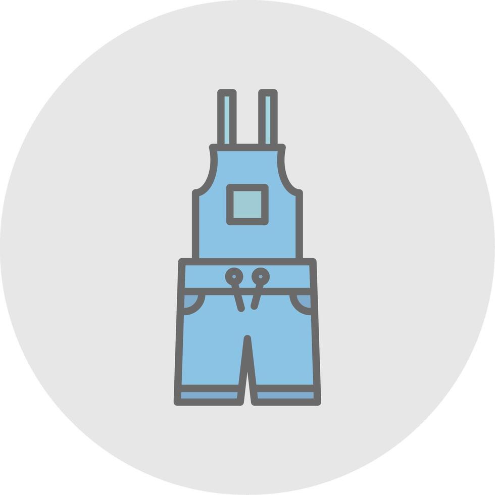 Dungarees Line Filled Light Icon vector