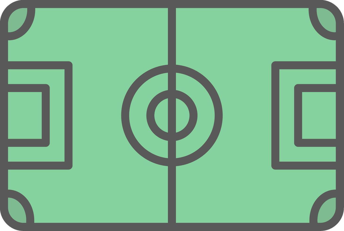 Football Field Line Filled Light Icon vector