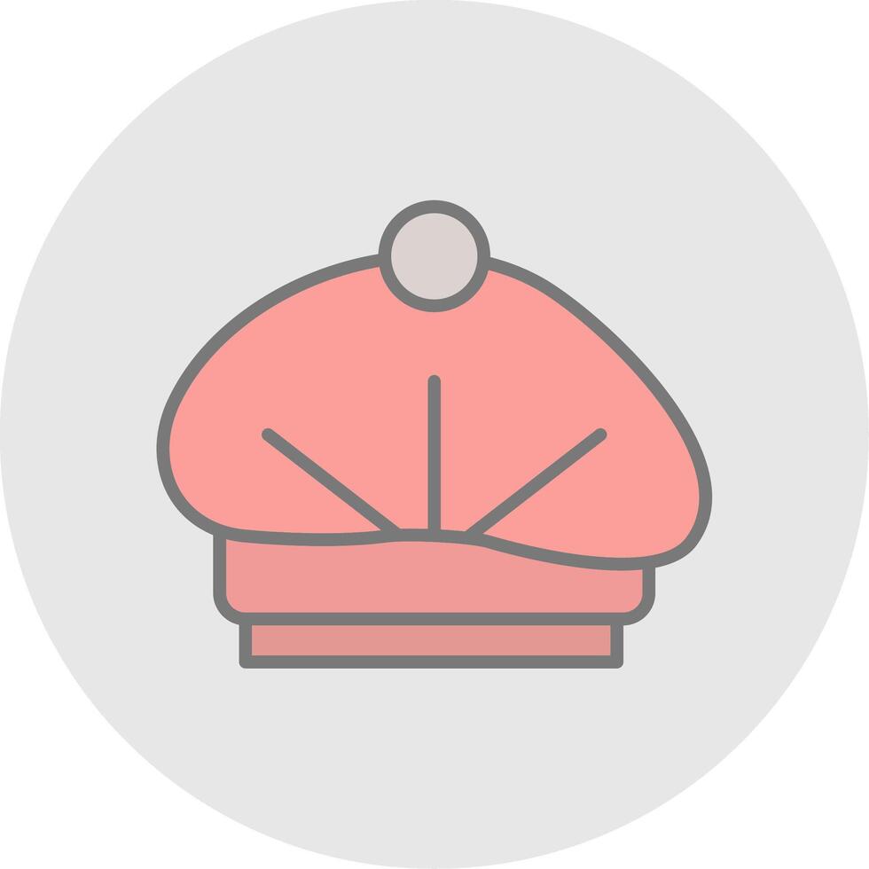 Beret Line Filled Light Icon vector