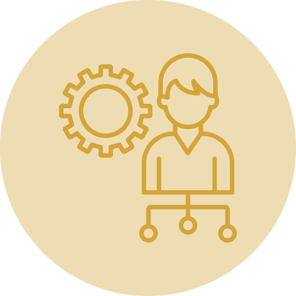 Management Line Yellow Circle Icon vector