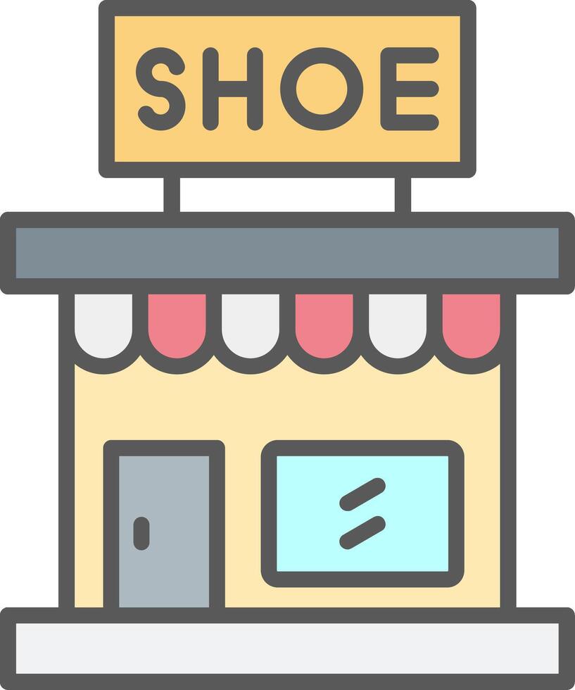 Store Line Filled Light Icon vector