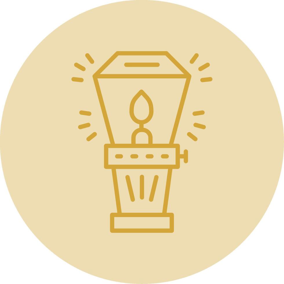 Lamp Line Yellow Circle Icon vector