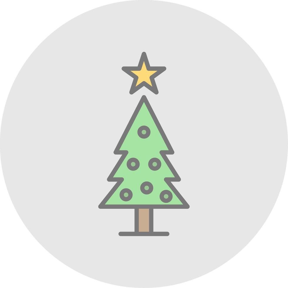 Christmas Tree Line Filled Light Icon vector
