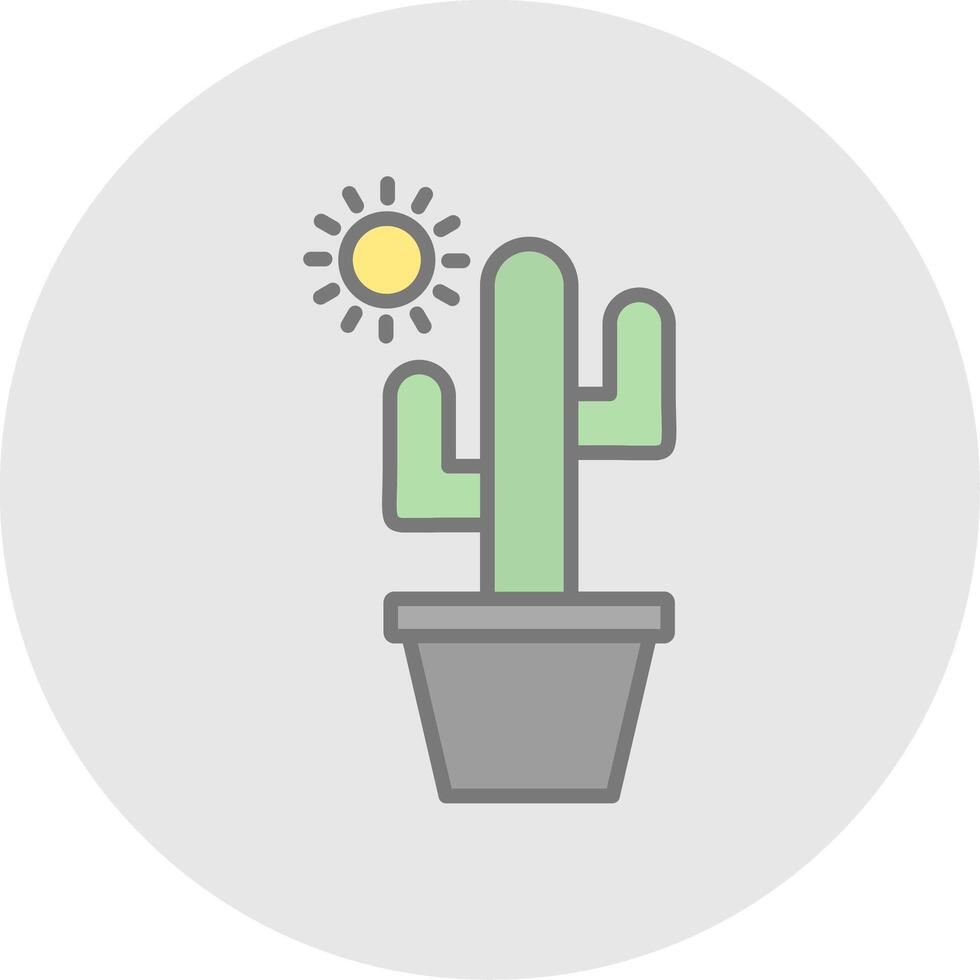 Cactus Line Filled Light Icon vector