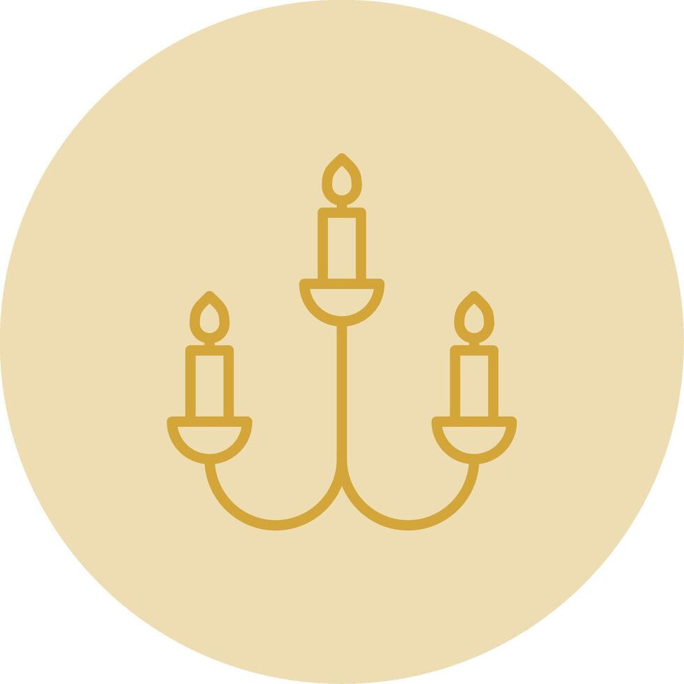 Candelabrum Line Yellow Circle Icon vector