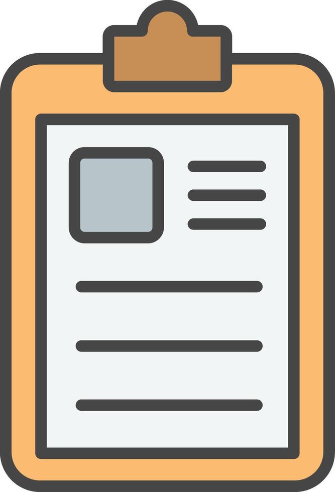 Clipboard Line Filled Light Icon vector