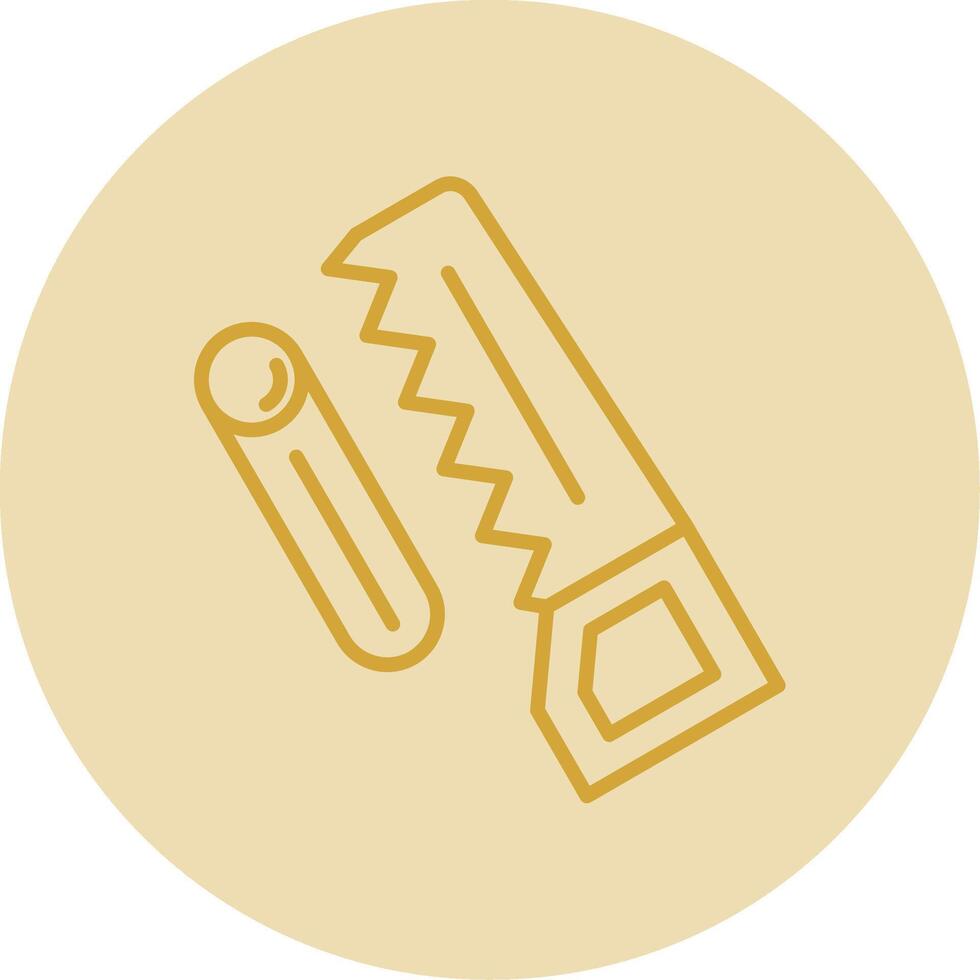 Woodworking Line Yellow Circle Icon vector