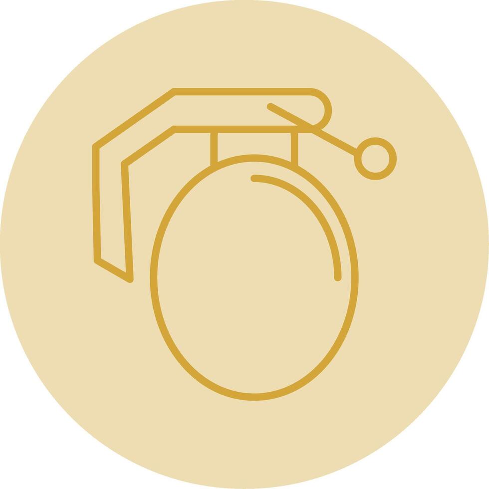 Grenade Line Yellow Circle Icon vector