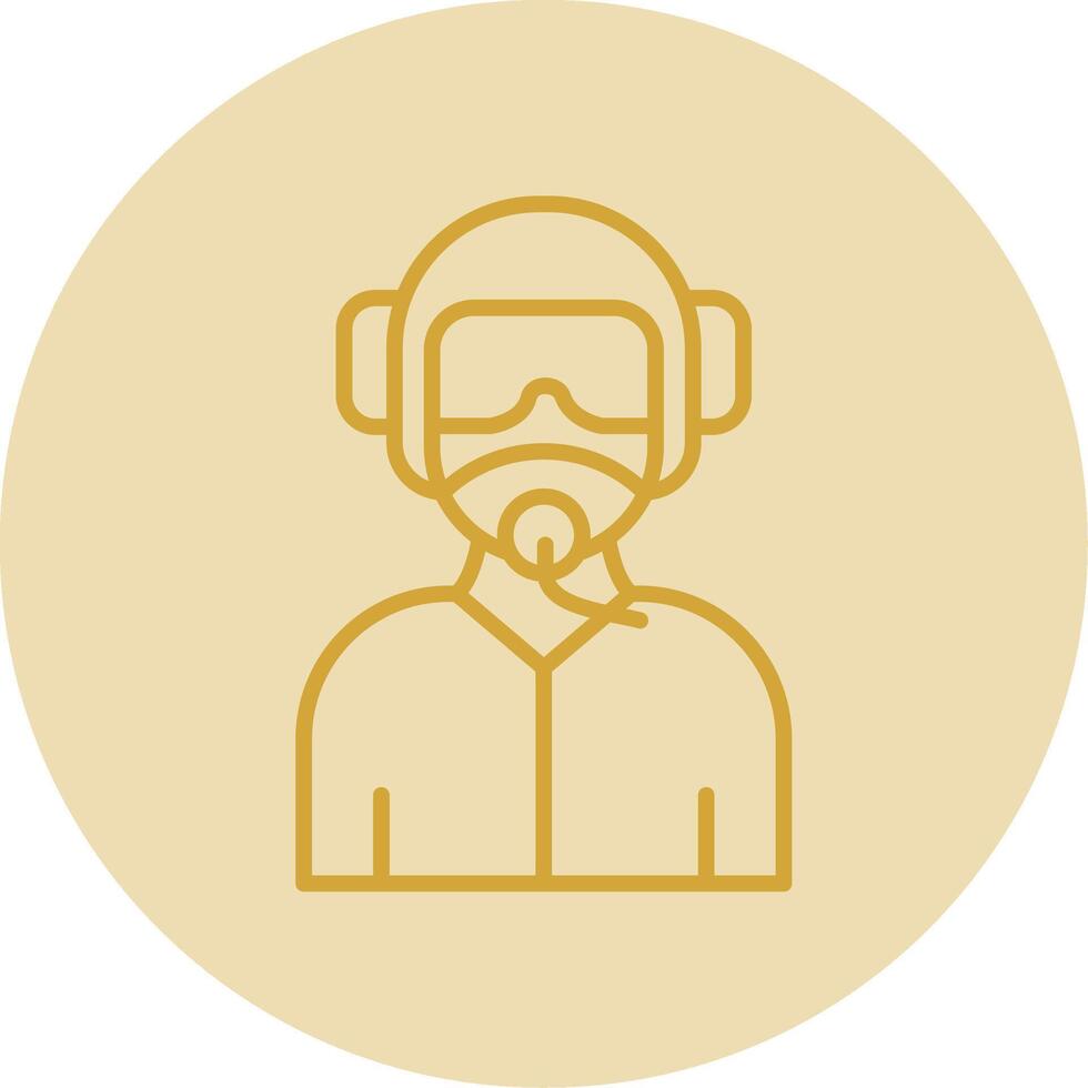 Pilot Line Yellow Circle Icon vector
