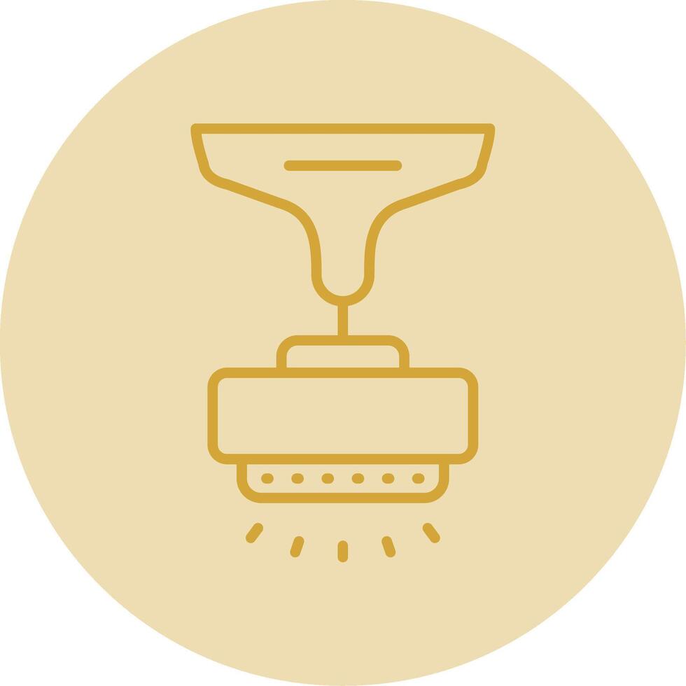 Lamp Line Yellow Circle Icon vector