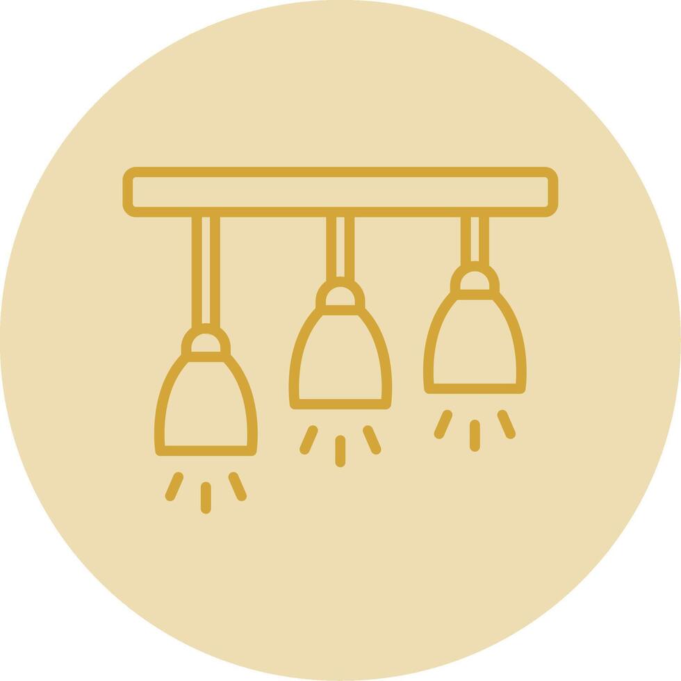 Lamp Line Yellow Circle Icon vector