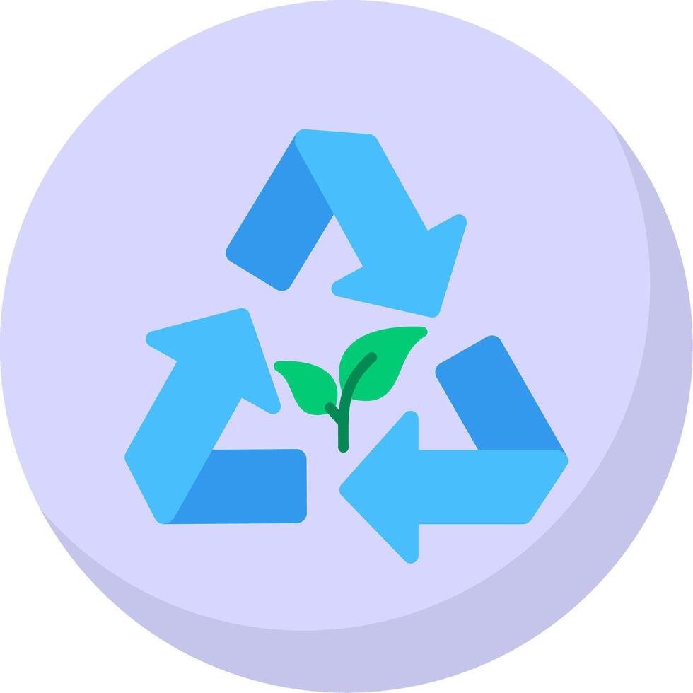 Recycling Flat Bubble Icon vector