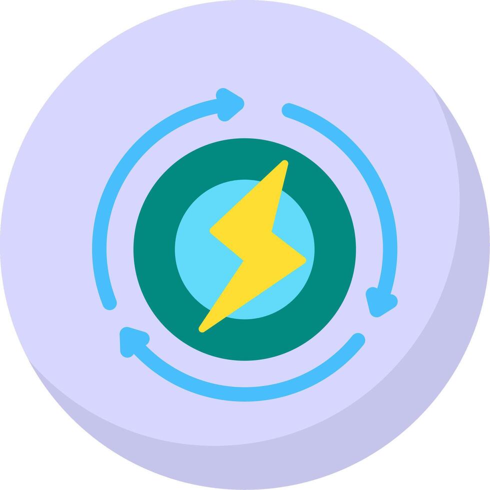 Renewable Energy Flat Bubble Icon vector