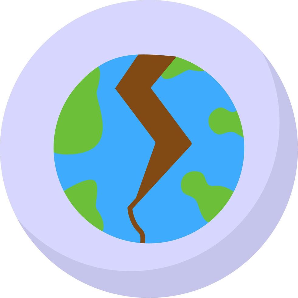 Earth Quake Flat Bubble Icon vector