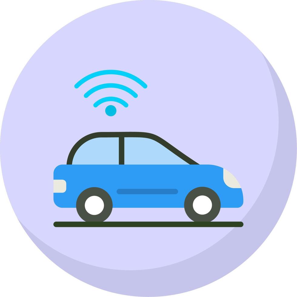 Smart Car Flat Bubble Icon vector