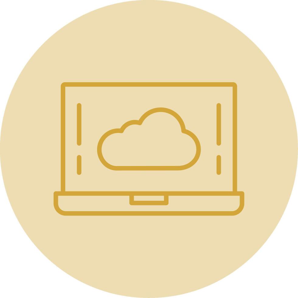 Cloud Line Yellow Circle Icon vector