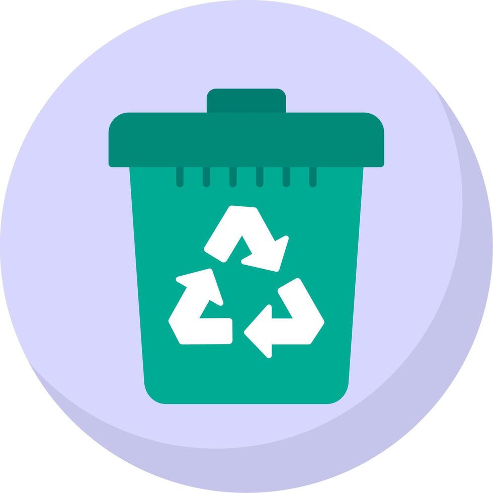 reciclar compartimiento plano burbuja icono vector