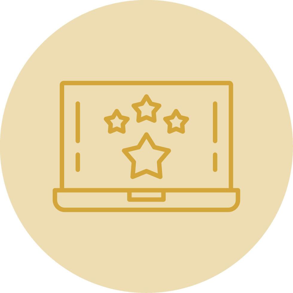 Star Line Yellow Circle Icon vector