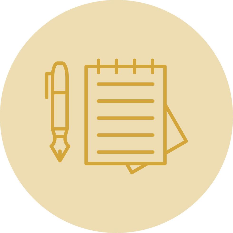 Documents Line Yellow Circle Icon vector