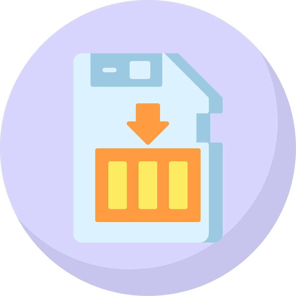 Sim Card Flat Bubble Icon vector